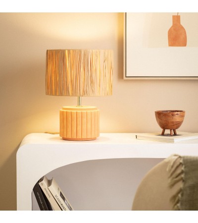 Lampe à Poser Céramique et Raphia Kinney - 103324 - vue 2