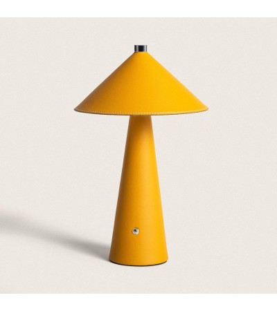 Lampe à  Poser LED 3W Portable Cuir et Métal avec Batterie USB Rechargeable Nhalma
