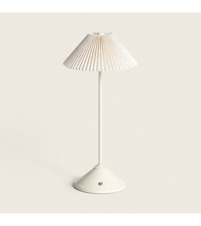 Lampe à Poser LED Portable Métal et Lin avec Batterie USB Rechargeable Denwa
