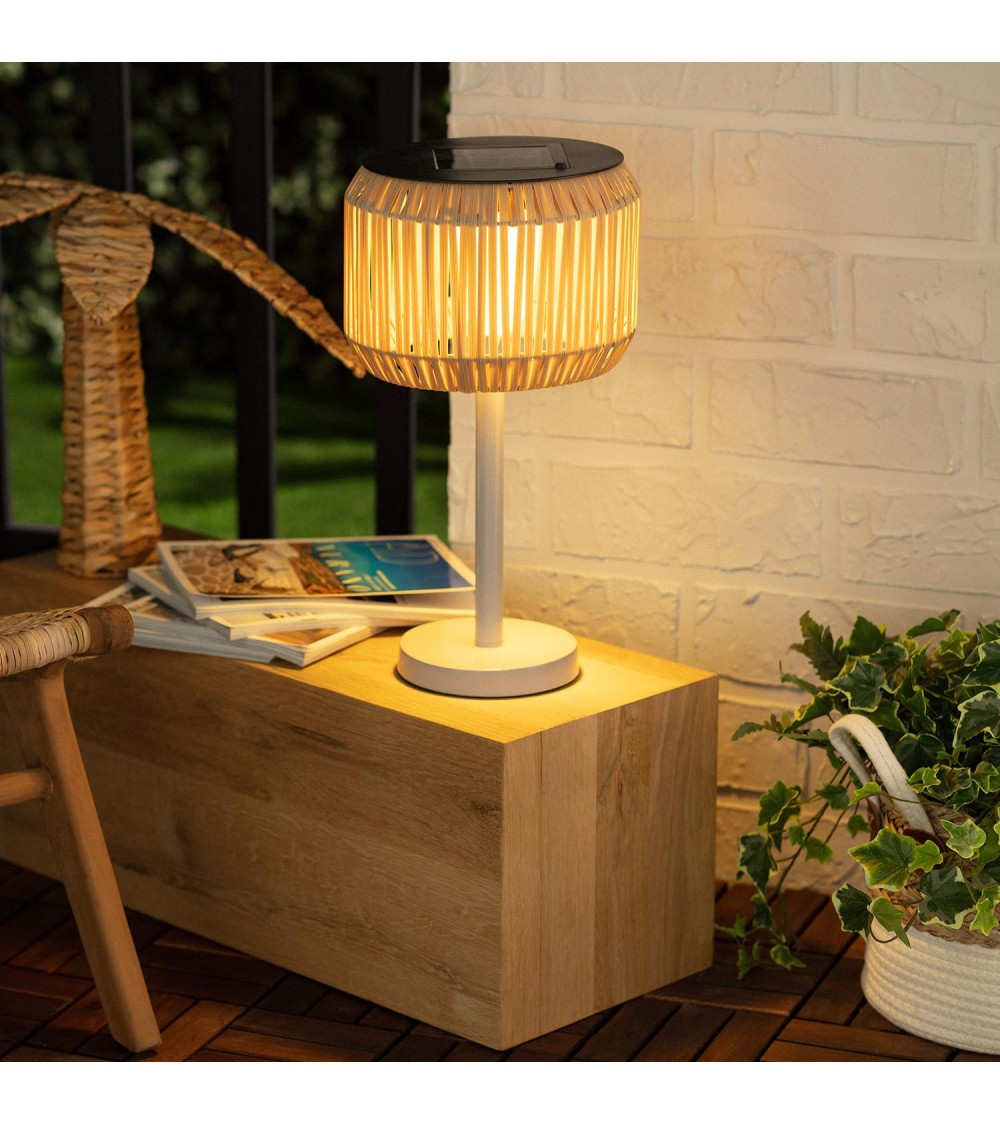 Lampe à Poser LED Extérieure Solaire en Rotin Nygala - 77491 - vue 1