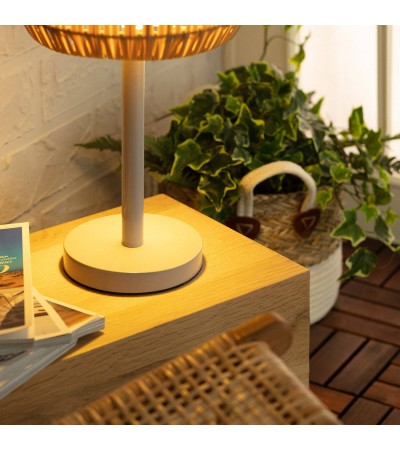Lampe à Poser LED Extérieure Solaire en Rotin Nygala - 77491 - vue 6