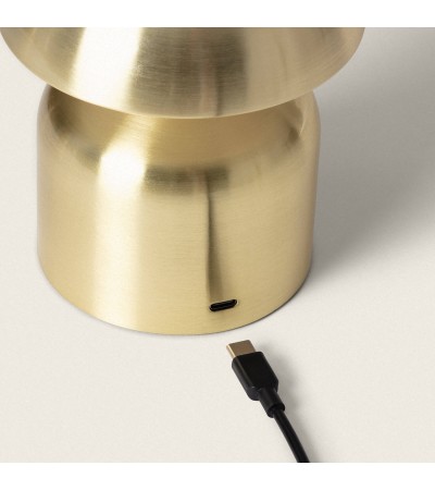 Lampe à Poser LED Portable avec Batterie USB Rechargeable Métal Ibbie - 102438 - vue 8