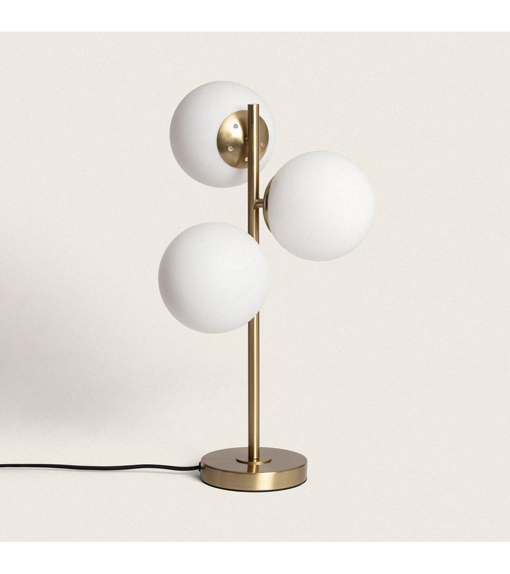Lampe à Poser Métal et Verre Moonlight Brass 3 Spots - 105261 - vue 1