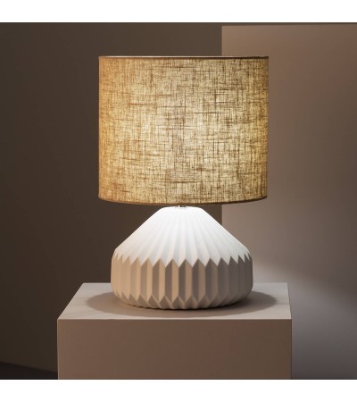 Lampe à Poser Porcelaine et Tissu Monduver - 64211 - vue 6