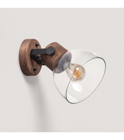 Lampe Murale Bois et Verre Dallas Glass ILUZZIA