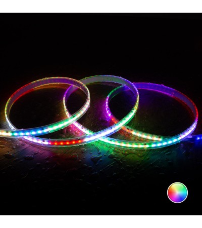 Ruban LED RGBIC Digital SPI 24V DC COB Silicone FLEX 360 LED/m 5m IP65 Largeur 12mm Coupe tous les 5 cm - 108030 - vue 6