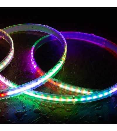 Ruban LED RGBIC Digital SPI 24V DC COB Silicone FLEX 360 LED/m 5m IP65 Largeur 12mm Coupe tous les 5 cm - 108030 - vue 7