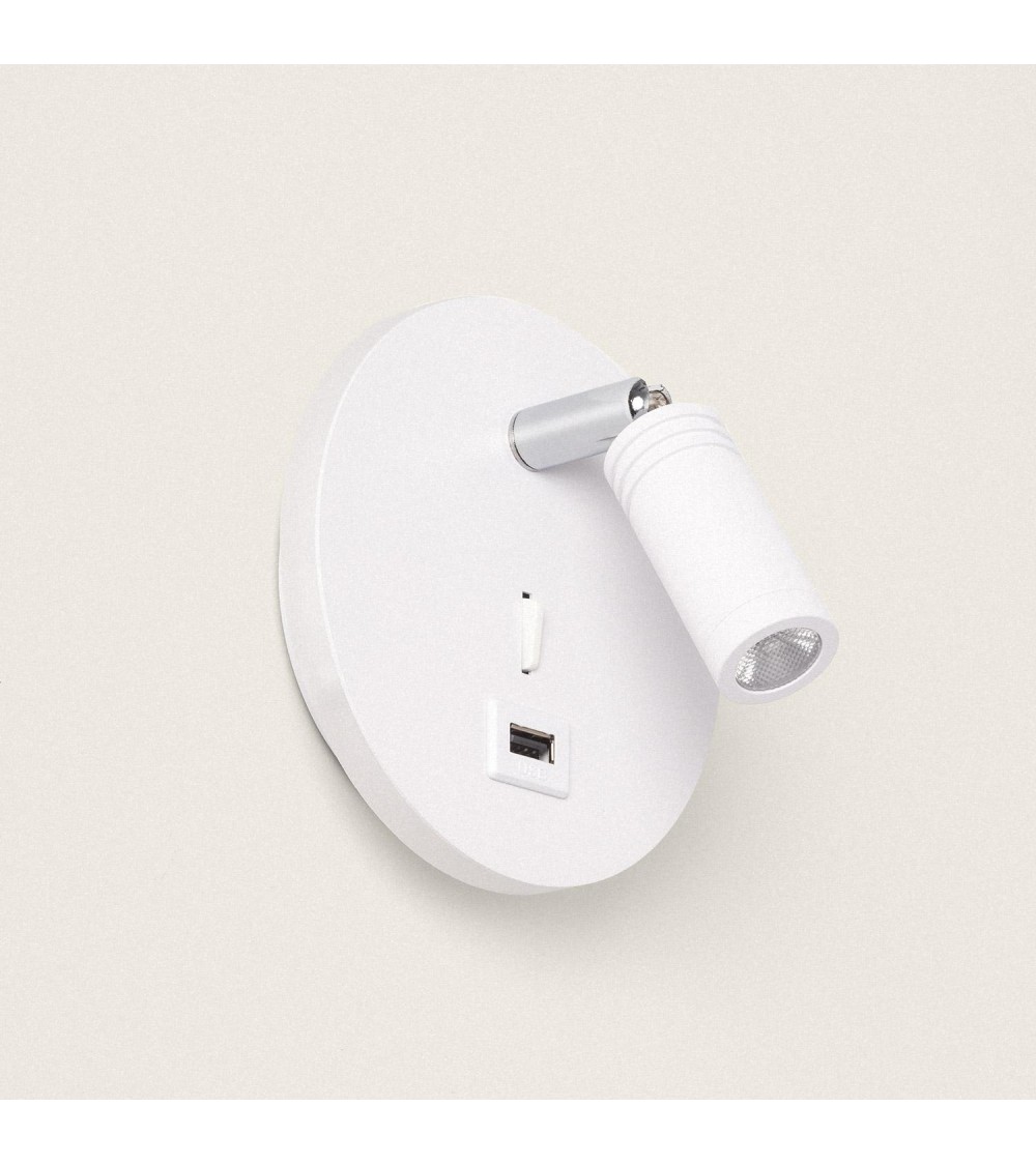 Lampe Murale LED 8W Métal avec Port USB Kuranda - 111369 - vue 1