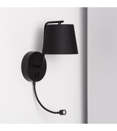 Lampe Murale Métal et Tissu  Kuomba avec Flex LED de Lecture