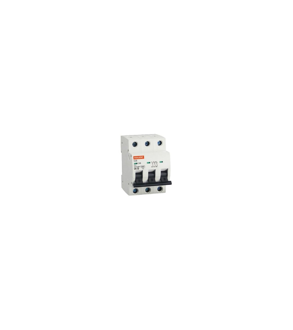 Disjoncteur Résidentiel 3P-32A-6kA Courbe C MAXGE Alpha+ - 687 - vue 1