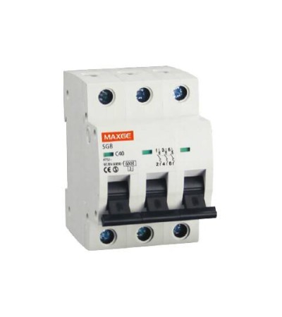 Disjoncteur Résidentiel 3P-32A-6kA Courbe C MAXGE Alpha+ - 687 - vue 2
