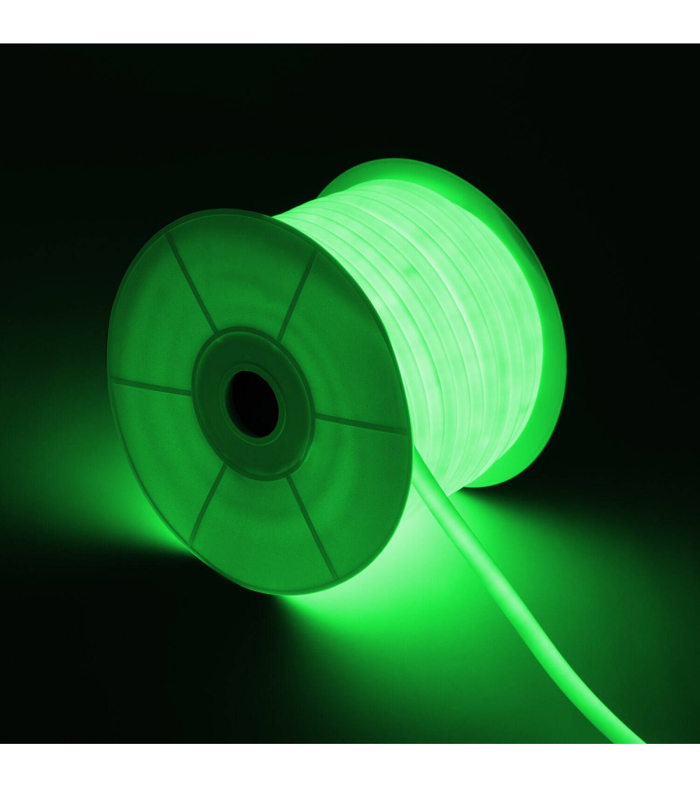 Ruban LED Néon Dimmable 220V BOBINE 50m Vert Circulaire 360 9W/m Coupe 100cm IP67 - 4415 - vue 1