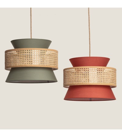 Suspension Rotin et Tissu Chulu - 70025 - vue 7