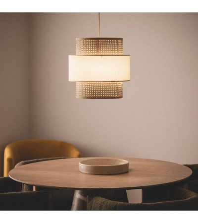 Suspension Rotin et Tissu Amaia - 70026 - vue 2