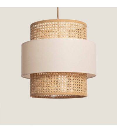 Suspension Rotin et Tissu Amaia - 70026 - vue 3