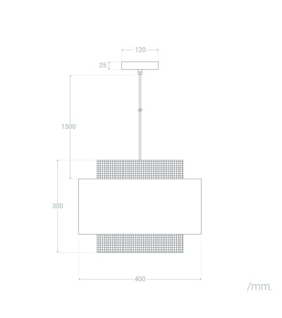 Suspension Rotin et Tissu Amaia - 70026 - vue 9
