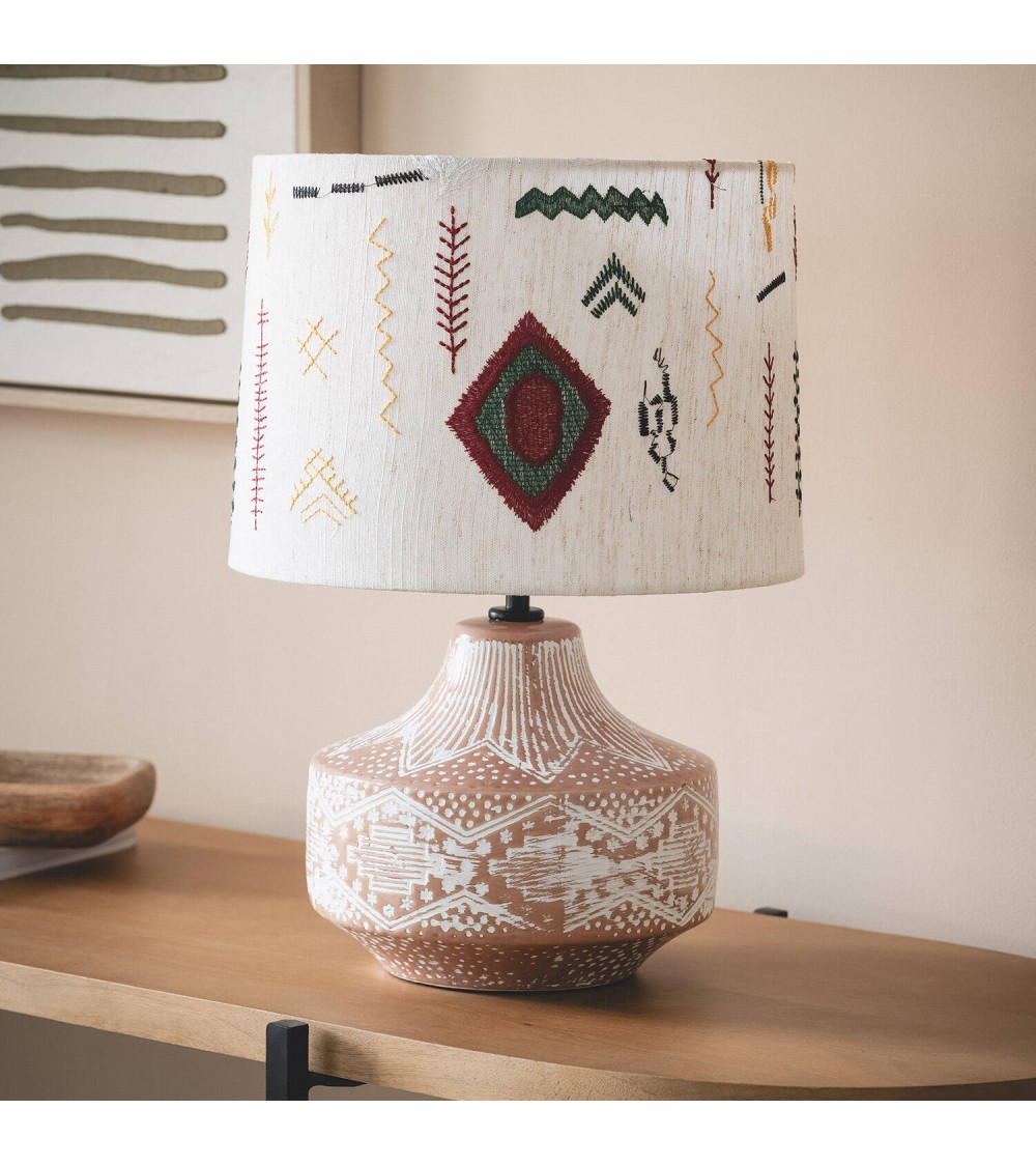 Lampe à Poser en Tissu et Céramique Agra - 70110 - vue 1
