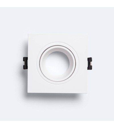 Collerette Downlight Carrée Orientable pour Ampoule LED GU10 / GU5.3 Coupe Ø 75 mm - 71166 - vue 2