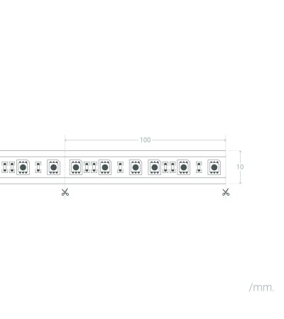 Ruban LED 24V DC 60LED/m 5m IP20 Largeur 10mm CRI90 Expert Color Coupe tous les 10cm - 73069 - vue 3