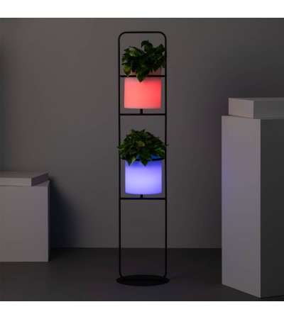 Lampadaire Extérieur Métal LED 5W RGB Pot de Fleurs Ø30 cm Rechargeable IP65 - 74531 - vue 1