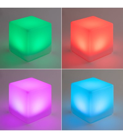 Cube LED RGBW 30cm avec Batterie Rechargeable Solaire + USB - 76203 - vue 5