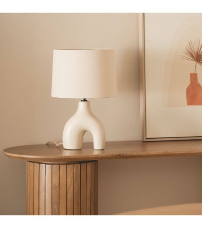 Lampe à Poser Céramique et Lin Ginger - 76924 - vue 8