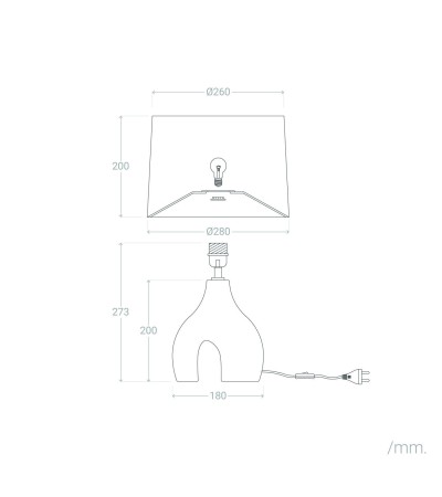 Lampe à Poser Céramique et Lin Ginger - 76924 - vue 9