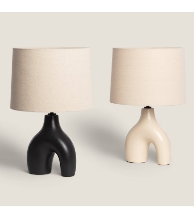 Lampe à Poser Céramique et Lin Ginger - 76924 - vue 10