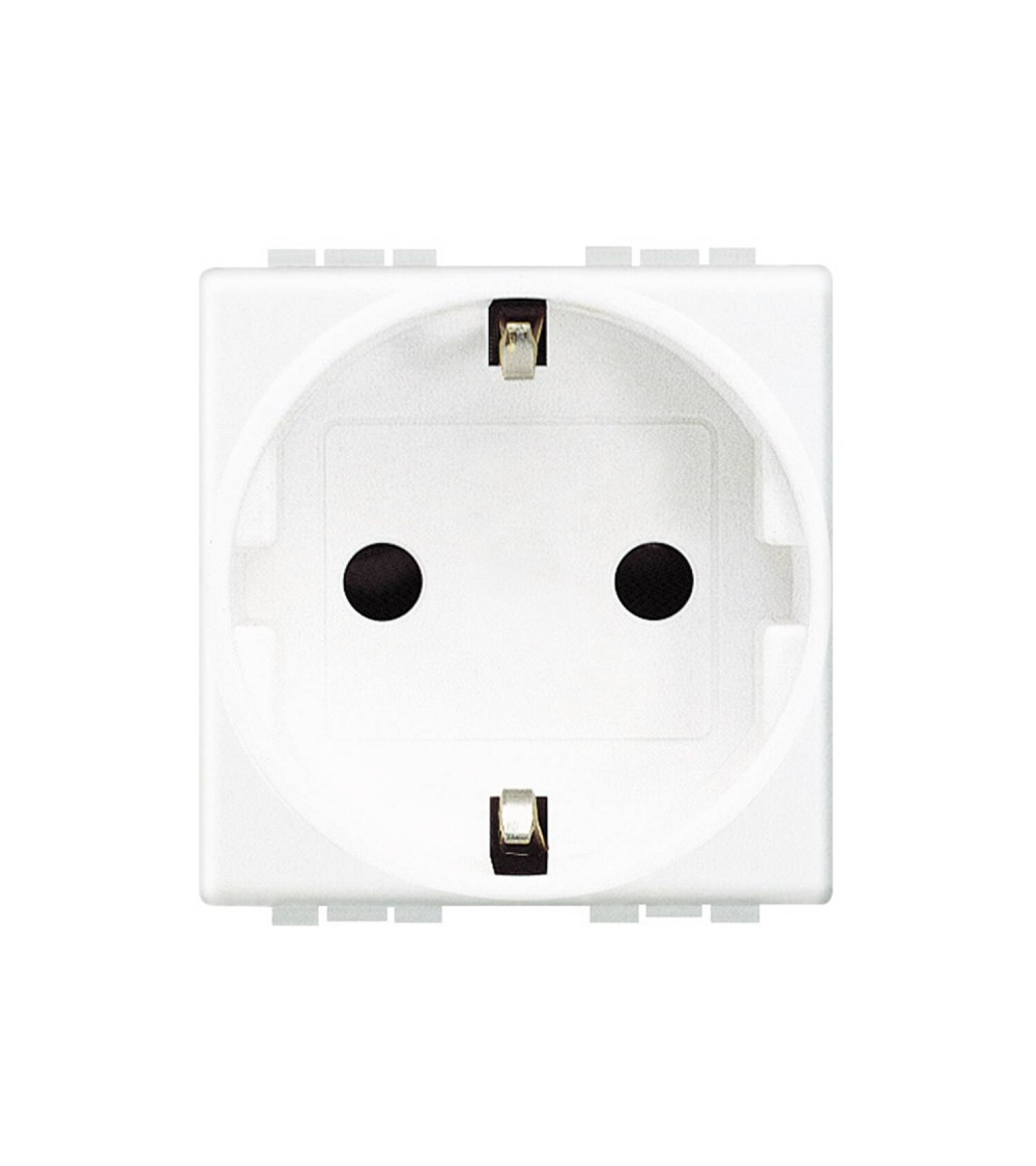 Prise 2P+T 2 Modules Branchement à Vis BTicino Living Light N4141 - 82974 - vue 1