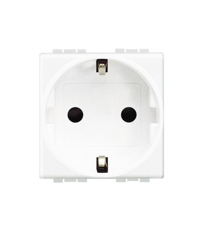 Prise 2P+T 2 Modules Branchement à Vis BTicino Living Light N4141 - 82974 - vue 2