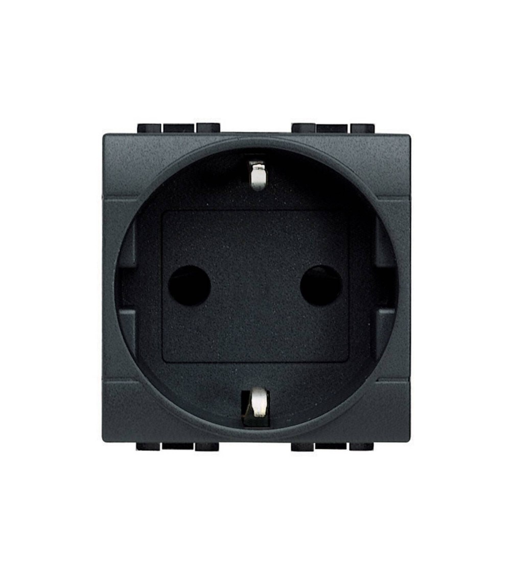 Prise 2P+T 2 Modules 16A 250V AC Branchement à Vis BTicino Living Light L4141 - 83077 - vue 1