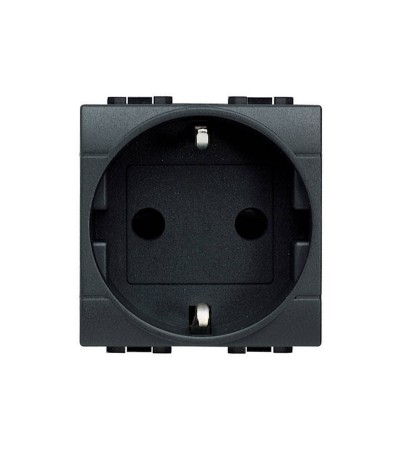 Prise 2P+T 2 Modules 16A 250V AC Branchement à Vis BTicino Living Light L4141 - 83077 - vue 2