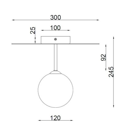 Plafonnier Métal et Verre Moonlight Brass - 91635 - vue 3