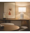 Lampe à Poser Résine et Lin Agate - 98059 - vue 4