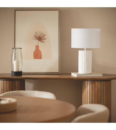 Lampe à Poser Résine et Lin Agate - 98059 - vue 6