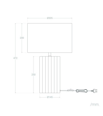 Lampe à Poser Résine et Lin Agate - 98059 - vue 10