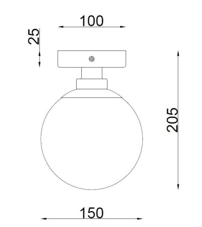 Plafonnier Métal et Verre Moonlight Brass 1 Spot - 104840 - vue 3