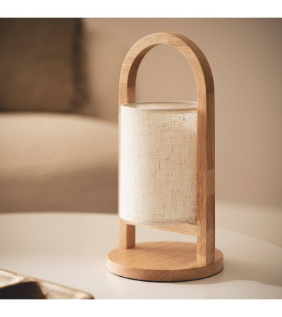 Lampe à Poser LED 1W Bois Portable avec Batterie USB Rechargeable Fragosa