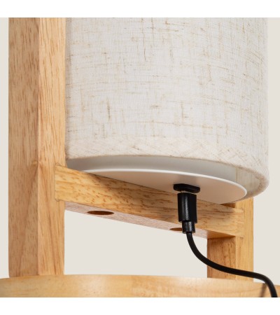 Lampe à Poser LED 1W Bois Portable avec Batterie USB Rechargeable Fragosa - 107574 - vue 9