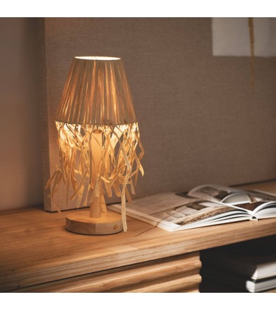 Lampe à Poser LED Bois 1W Portable avec Batterie USB Rechargeable Soure - 107577 - vue 2