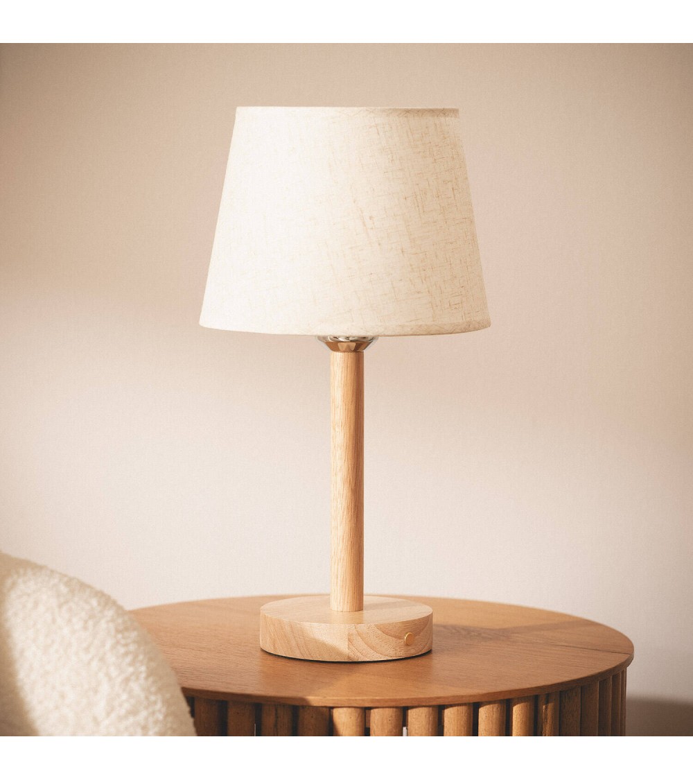 Lampe à Poser LED Bois 1W Portable avec Batterie USB Rechargeable Rowy - 107583 - vue 1
