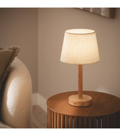 Lampe à Poser LED Bois 1W Portable avec Batterie USB Rechargeable Rowy - 107583 - vue 2
