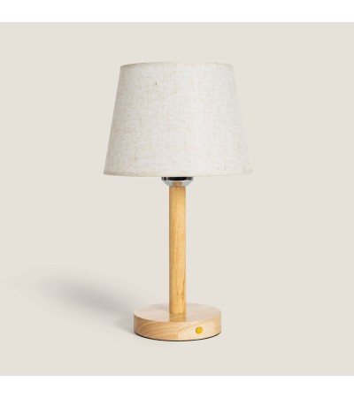 Lampe à Poser LED Bois 1W Portable avec Batterie USB Rechargeable Rowy - 107583 - vue 3