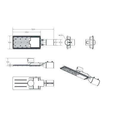 Lampadaire LED 50W Auroa avec Capteur Crépusculaire - 108883 - vue 4