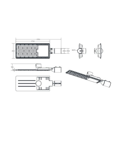 Lampadaire LED 100W Auroa avec Capteur Crépusculaire - 108889 - vue 4
