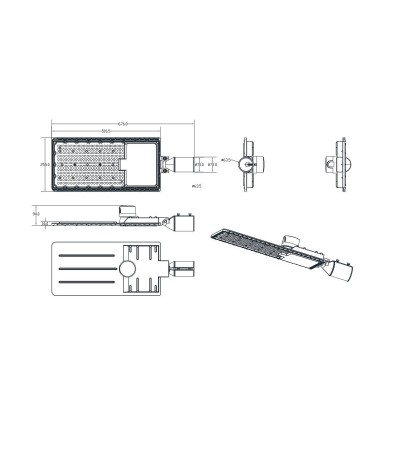 Lampadaire LED 150W Auroa avec Capteur Crépusculaire - 108894 - vue 4