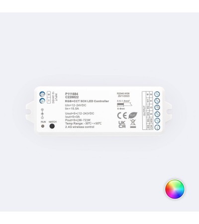 Contrôleur Ruban LED RGB+CCT 12-24V SKYDANCE V5-M Compatible avec Télécommande RF