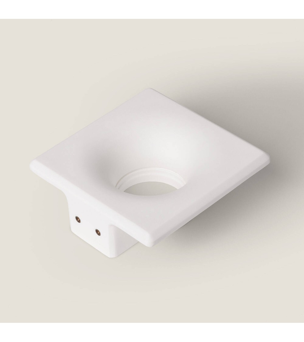 Collerette Downlight Intégration Plâtre/Placo pour Ampoule LED GU10 / GU5.3 Coupe 120x120 mm - 111906 - vue 1