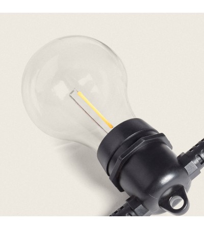 Kit Guirlande Lumineuse Extérieure 5m Noir + 5 Ampoules Filament LED E27 24V - 113193 - vue 7