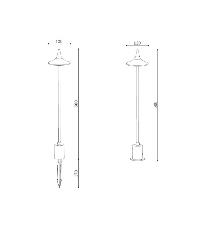 Balise Extérieure LED 6W 60cm avec Piquet Rowel - 114169 - vue 8